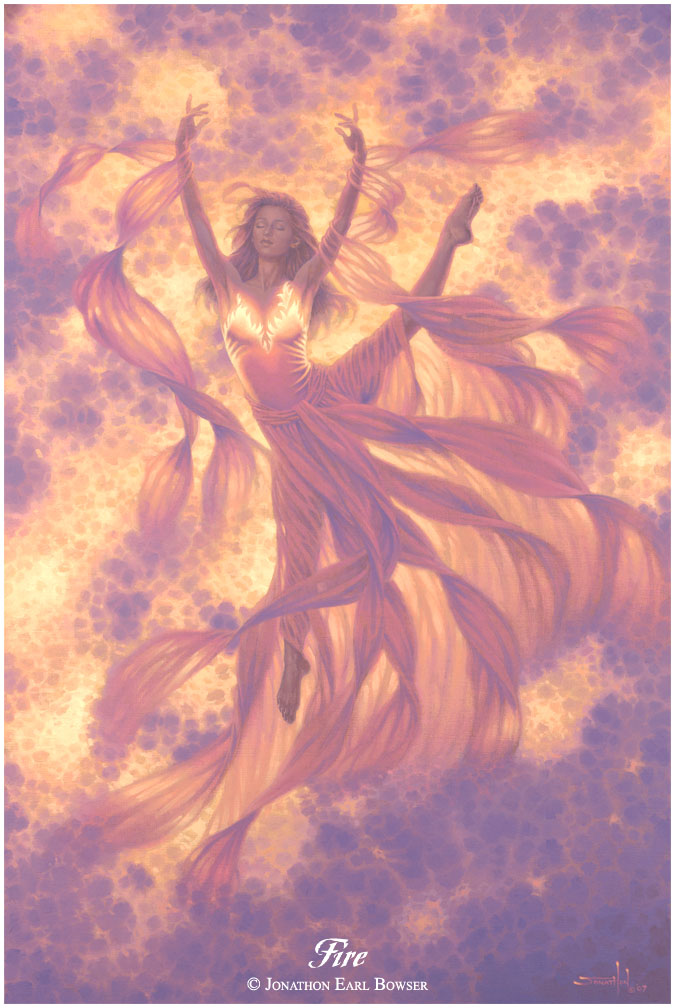 ...an oil painting of the Elemental Goddess of Fire...